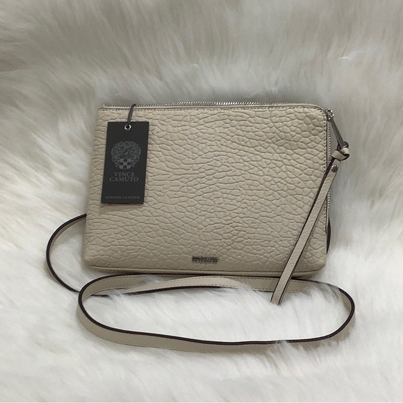 NEW 👛 Vince Camuto Tania New Cream Leather Crossbody - Picture 6 of 14